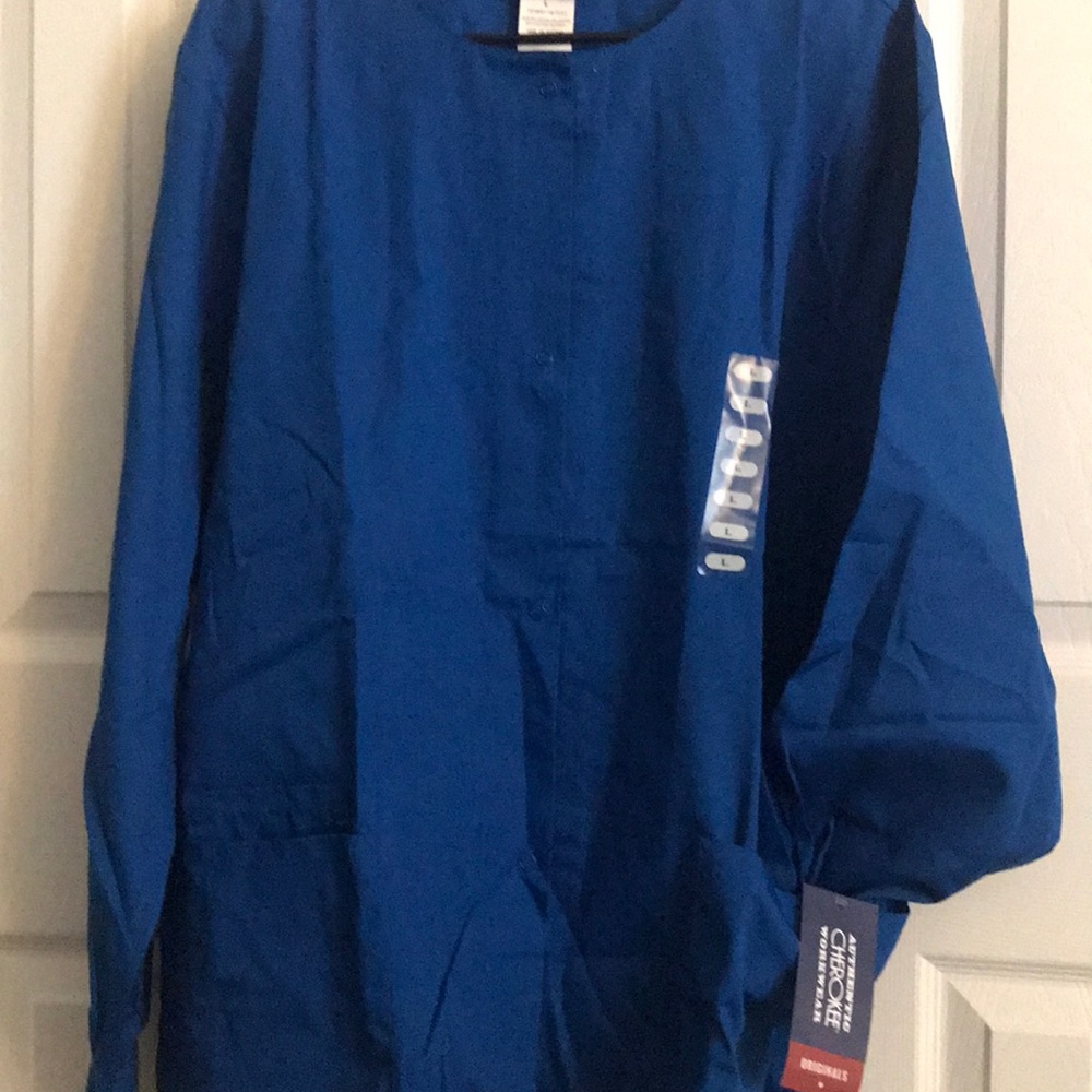 New Large royal blue scrub jacket